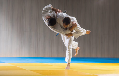 Judo training in the sports hall
