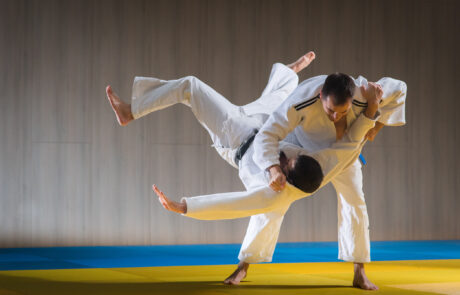 Judo training in the sports hall